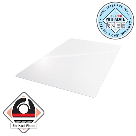 Floortex Advantagemat Vinyl Rectangular Chair Mat for Hard Floor - 46" x 48" FR1212125EV