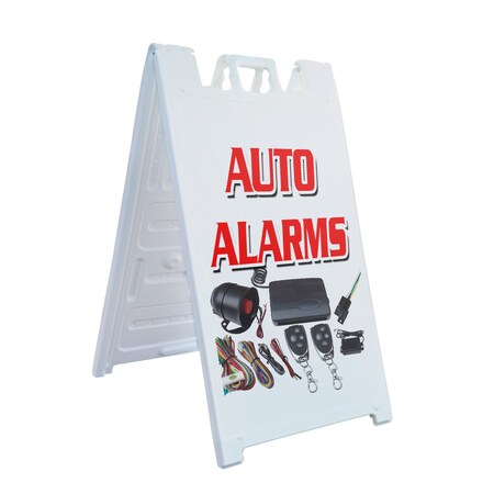Signmission Auto Alarms, A-Frame & 2 Sign Inserts, Heavy-Duty Plastic Frame SBHD-C-2436-Auto Alarms