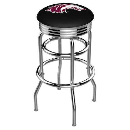 Holland Bar Stool Co 25" Chrome 2-Ring Southern Illinois Swivel Bar Stool, Accent Ring L7C3C25SouIll