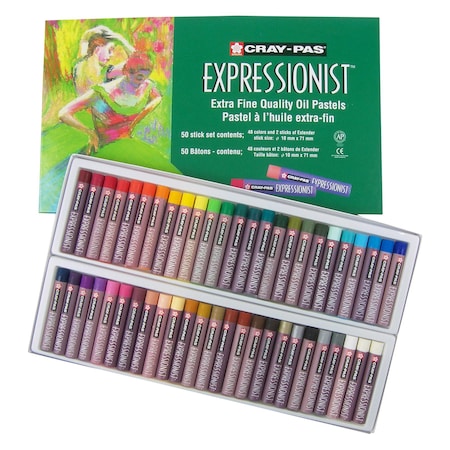 Sakura Cray-Pas Expressionist Oil Pastel Chalk, 48 Assorted Colors, 50-Piece Set XLP50