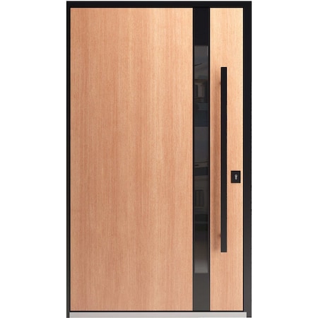 Vdomdoors Pivot Aluminum Door Axis 1133 Teak Entry Door W72xH100 Left Inswing AXIS1133PEXD-lam-W72xH100-LH-I
