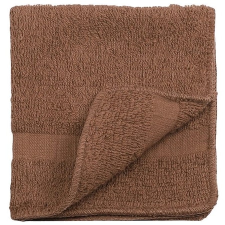 R & R Textile Wash Cloth, 12 in L, Brown INT-106656