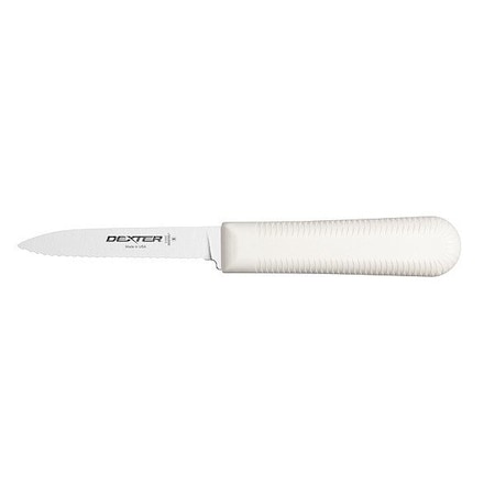 Dexter Russell Paring Knife, 3 1/4 In, Scalloped, White 15373