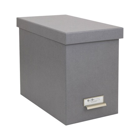Bigso John Fiberboard Label Frame Desktop File Storage Box, 10.2 x 7 x 13 in, Grey, 2PK 954154144