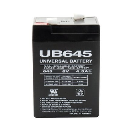 Upg 86456 6 V 4.5amp SLA Battery, 2PK 8292419