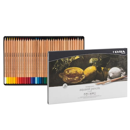 Lyra Rembrandt Aquarell Watercolor Pencil Set Tin, Assorted Colors, 36-Piece Set L2011360