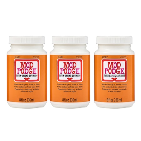 Mod Podge Decoupage Glue, Satin 8oz., 3PK CS11272