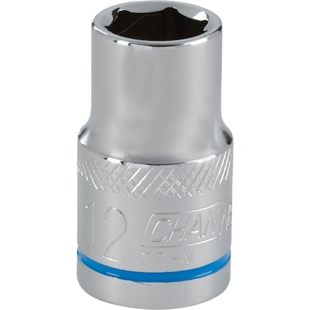 Channellock 1/2'' Drive 12 mm 6-Point Shallow Metric Socket 302798