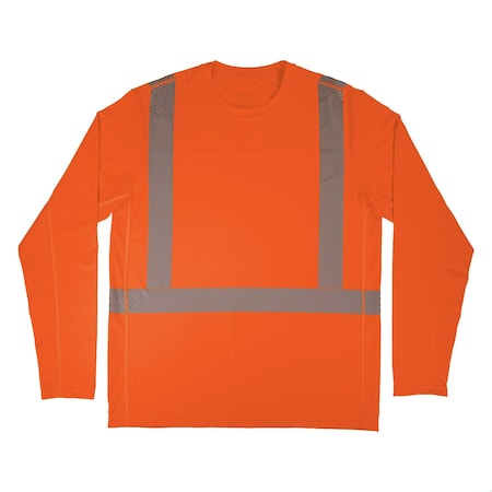 Ergodyne Cooling T-Shirt, Main body: 92% polyester, 8% spandex, Mesh: 100% polyester, Orange, L 6688