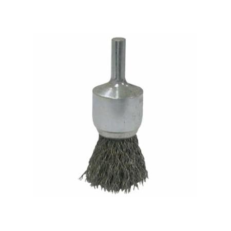 Weiler Vortec Pro Stem Mtd Crimped Wire End Brushes, 1 in Dia, .014 Wire 804-36048