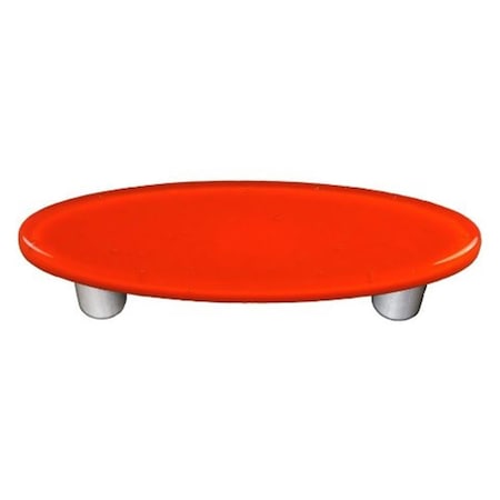 Palacedesigns Opal Orange Oval Glass Cabinet Pull - Aluminum Post PA165135