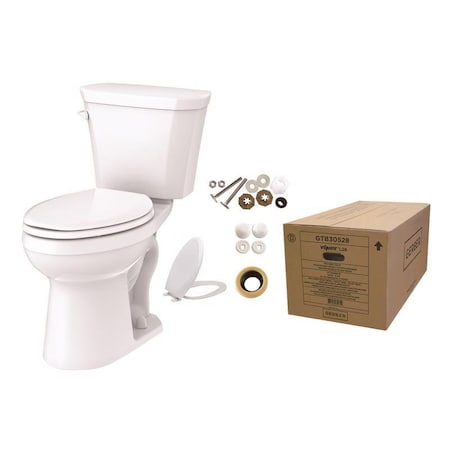 Gerber Plumbing Viper ADA Compliant 1.28 gal White Elongated Complete Toilet Kit GTB30528