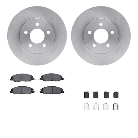 Dynamic Friction Co DFC Brake Rotor with 5000 Brake Pads and Hardware Kit 6512-99035