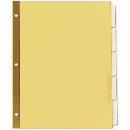 Universal One Extended Insert Indexes, Five Clear Tabs, Letter, Buff, 6 Sets/Pack UNV21875***