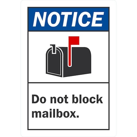 Lyle Notice Do Not Block Mail Box, 3.5x5, Non-Reflective, White G-14637-ND_3.5x5