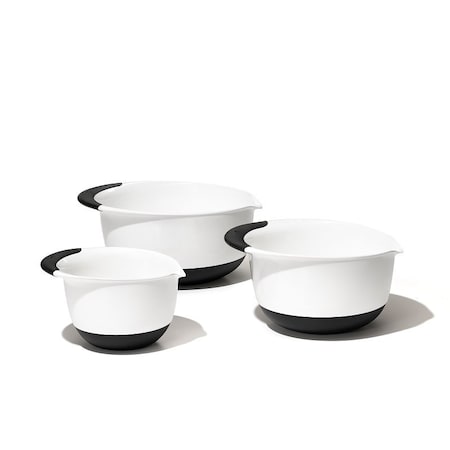 Good Grips Mixing Bowl Set, Round, Plastic, Black/White 1066421