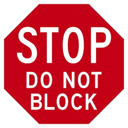 Lyle Stop Do Not Block, 24x24, Engineer Grade, Red G-13448-EG_24x24