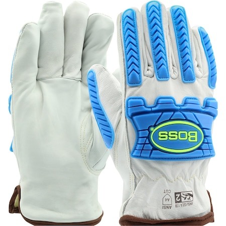 Boss Top Grain Sheepskin Leather Drivers Glove with Para-Aramid Blend Lining and Impact Protection 9120/XL