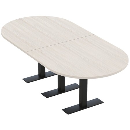 Skutchi Designs 8 Person Conference Table With Power Unit | 8' Racetrack Table | Harmony Series HAR-RAC-48X96-T.BK-K458-NA