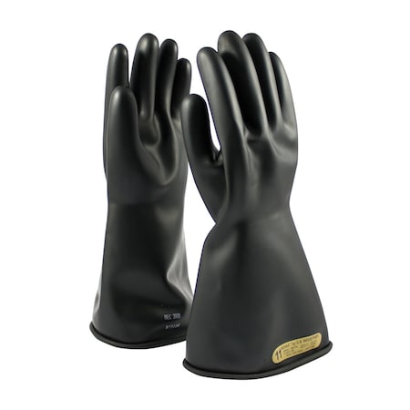 Pip Electrical Rated Gloves, 500V AC, 750V DC, Rubber, 14" Length, Black, Size 10 150-00-14/10