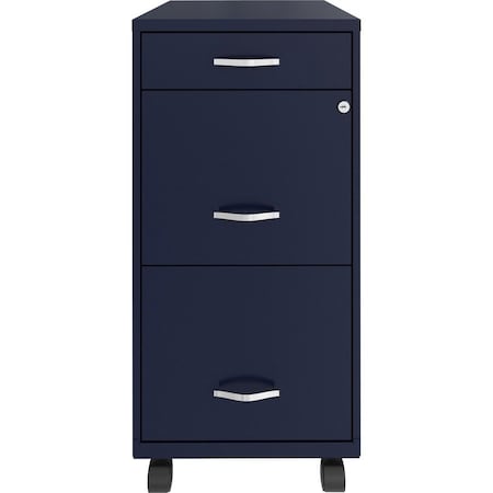 Nusparc 3-Drawer Mobile Vertical File Cabinet, 14.2" x 18" x 29.5", Blue NPRVF318BMNY