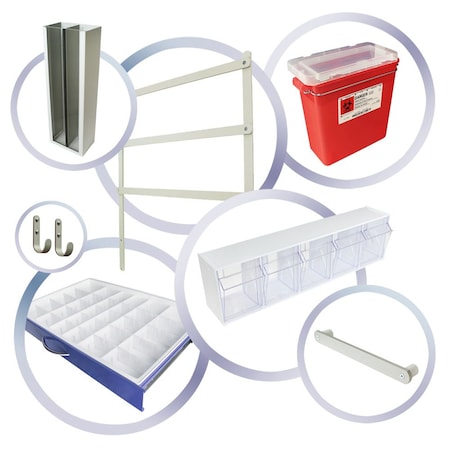 Harloff M-Series Standard Anesthesia Accessory Package or 30 in Wide Carts MD30-ANS2