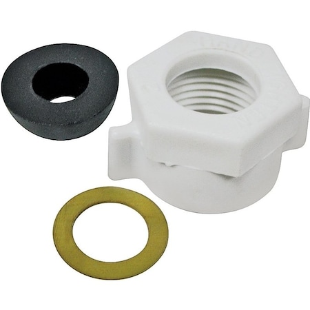 Prosource Ballcock Nut, Plastic, White, For: Ballcock PMB-472