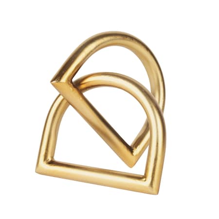 Homeroots 5" Gold Iron Abstract Tabletop Sculpture 609001