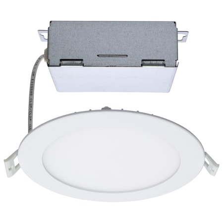 Satco 12 Watt, LED Direct Wire Downlight, Edge-lit 6 in CCT Selectable 120V Dimmable Round Remote Driver S11827