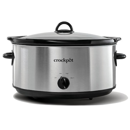 Mr. Coffee Crock-Pot Manual Slow Cooker, 8 qt Capacity, Stainless Steel 2133115