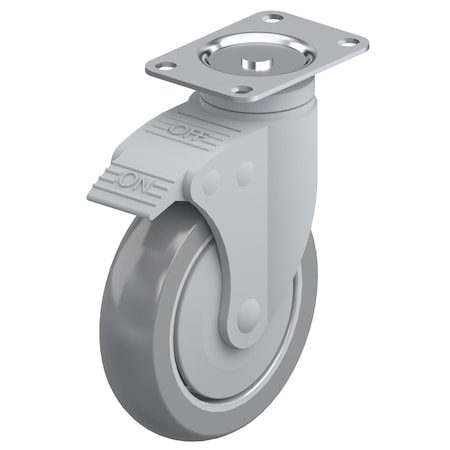 Pegasus Cstr, Swvl Plat Polymr, Gray TPR, 190 lb, Tl P17S-RP040K-12-TB