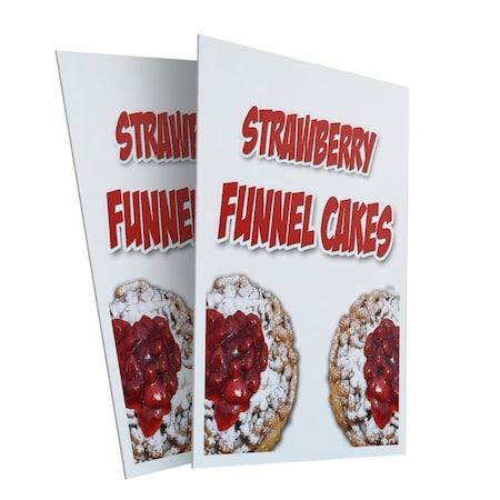 Signmission Strawberry Funnel Cakes, Plastic Signs Only 24 Inch x 36 Inch, Corrugated Plastic, 2PK CSB-2436-2PACK-Strawberry Funnel Cakes
