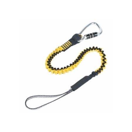 Dbi-Sala Python Safety Hook2Loop Bungee Tether, 31 in-52 in, Carabiner, 35 lb Cap, Yellow 098-1500049