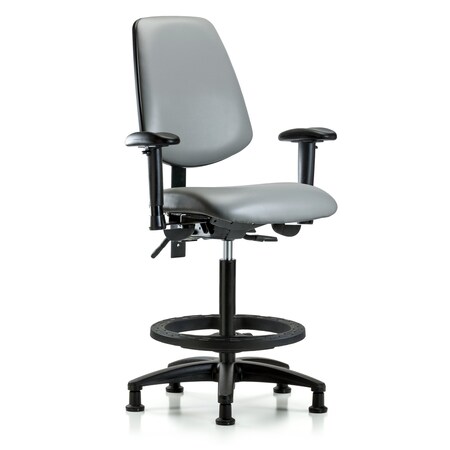Blue Ridge Ergonomics Vinyl Chair, Vinyl, Adjustable Arms BR-VHBCH-MB-RG-T0-A1-BF-RG-8840