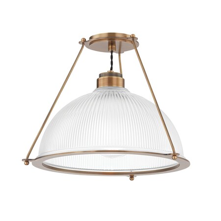 Troy Lighting Lauren Liess X Glint 1 Light Semi Flush 17.75 In. Patina Brass C2118-PBR