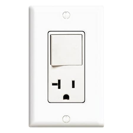 Leviton Combo Switch/Outlet, White, 20A 120V 5636-W
