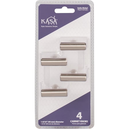 Hardware Resources KasaWare 7/16'' Diameter Satin Nickel Cabinet Knob, 4PK K294SN-4