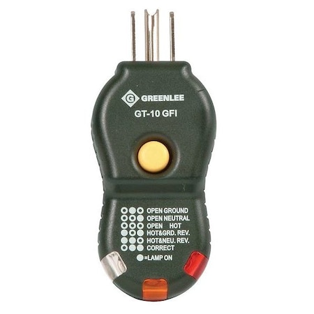 Greenlee GFCI Tester, No Display, No Display, GFCI GT-10GFI
