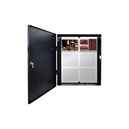 Lifesafety Power Up to 8-Doors, E4 Enclosure, Mercury-Compatible Backplate, 150W Dual Voltage Power Supply FPO150-B100C8D8PE4M