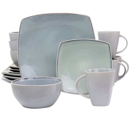 Gibson Elite Soho Lounge 16 Piece Stoneware Dinnerware Set in Light Grey 130932.16