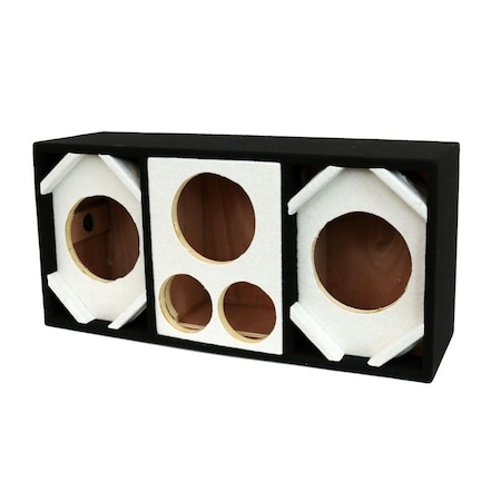 Deejay Led Two 6-in Woofers plus Two Tweeters and One Horn WHITE Empty Chuchera Speaker Enclosure D6T2H1WHITE