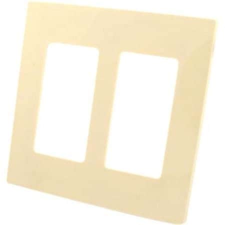 Leviton Decora Wallplate, Screwless, Standard Size, Gang 2, Ivory 80309-SI