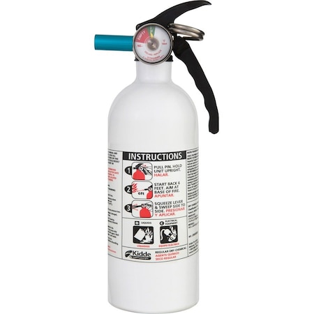 Kidde Automobile Fire Extinguisher, Dry Chemical, 5B:C, Aluminum Cylinder, Bracket Mount 21006287MTL