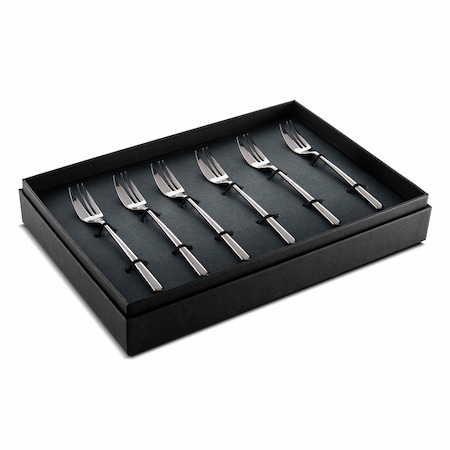 Mepra Linea Cake Forks Gift Box Set - 6 Pieces - Black Gold 108744115