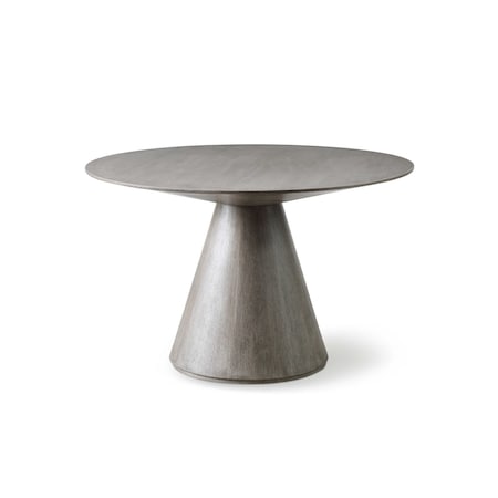 Homeroots 47" Gray Rounded Solid Wood Pedestal Base Dining Table 372066