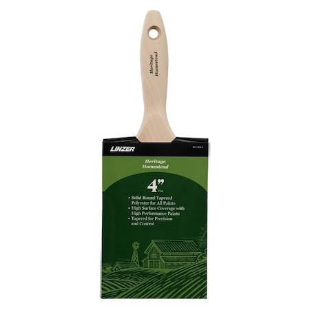 Linzer HH1760-4 Varnish/Wall Brush, 4 in W, 3-1/2 in L Bristle, Polyester Bristle HH 1760 0400