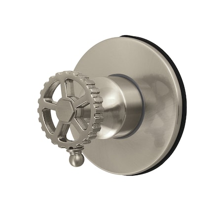 Kingston Brass Single-Handle Six-Way Diverter Valve with Round Trim Kit, Brushed Nickel KS4038CG