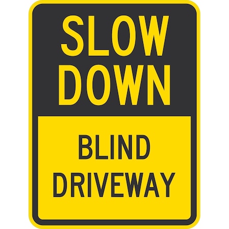 Lyle Slow Down Blind Driveway, 18x24, Engineer Grade, Yellow G-10270-EG_18x24