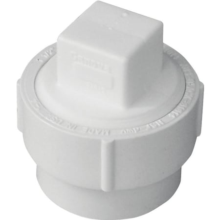 Genova CANPLAS Cleanout Body with Threaded Plug, 4 in, Spigot x FNPT, PVC, White 193704AS