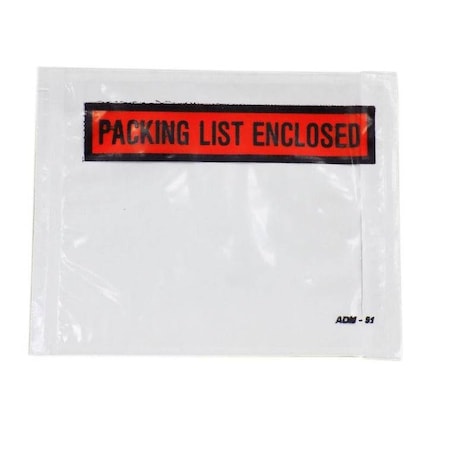 Wod Tape Printing Pouch Envelope Clear with Packing List Enclosed, 1000PK WOD PSEP4555S-00250-1000-BO